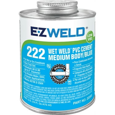 EZ-22201 EZ Weld Wet Weld PVC Cement Medium Body, Blue 4oz