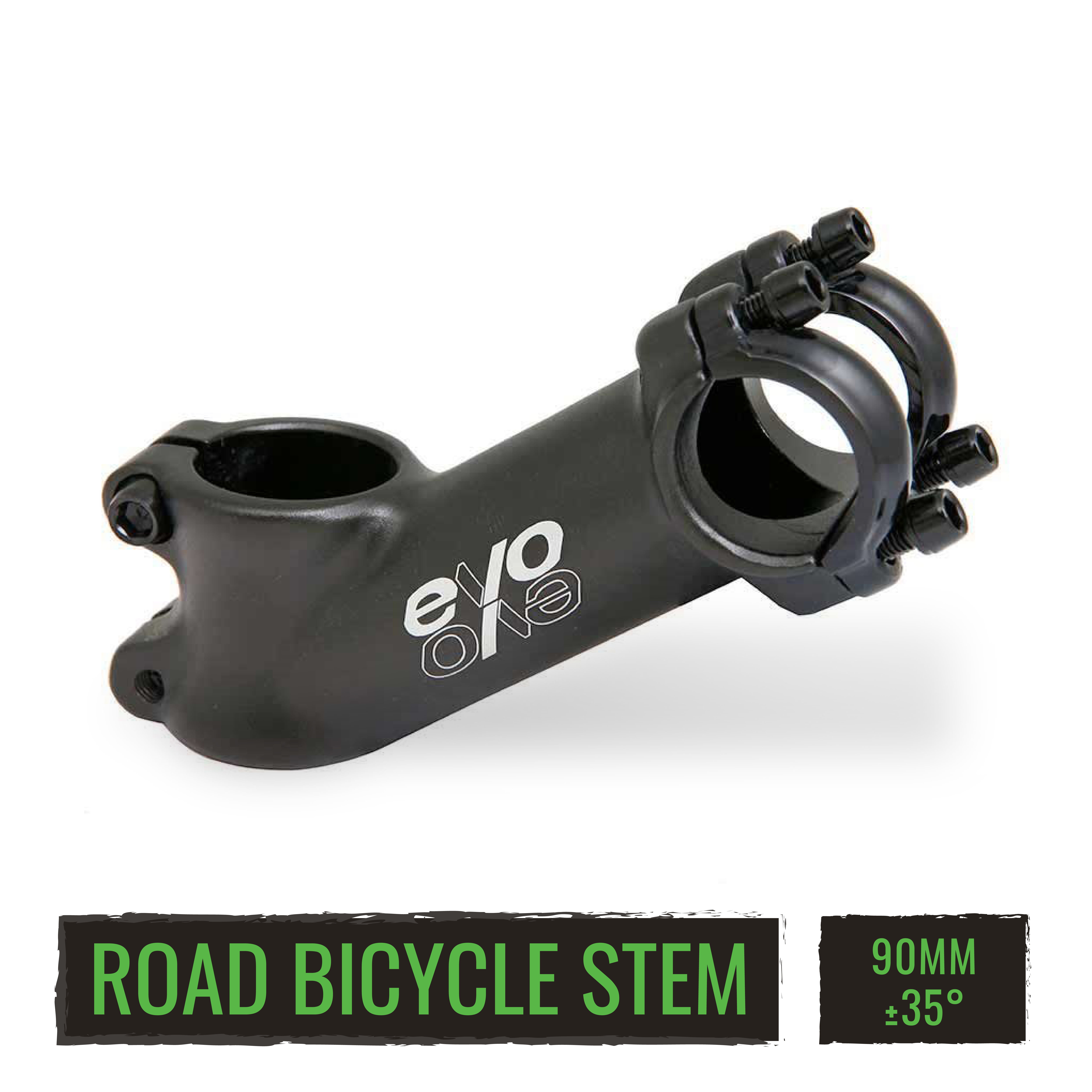 EVO E-Tec OS 31.8mm Threadless High Rise 35-degree Black Stem MTB Hybrid Bike 