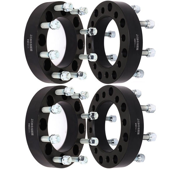 ROADFAR Adaptateurs de Roue 8x6.5 à 8x180 Noir 1.5 Pouces 8 Entretoises de Roue 14x1.5 Goujons 130mm Compatibles 2001-2010 pour Silverado 2500HD 2001-2007 pour Silverado 3500 4 Pcs