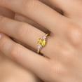 thumbnail image 4 of Gem Stone King 1.80 Ct Yellow Citrine Pink Lab Grown Diamond 18K Yellow Gold Plated Silver Ring, 4 of 6