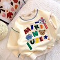 thumbnail image 4 of Suéter cálido de algodón para niños, primavera y otoño, parte superior de vellón fino para niños y niñas, linda camisa de cuello redondo para bebés, 4 of 5