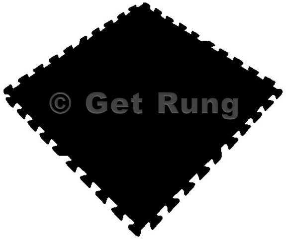 Get Rung Fitness Mat with Interlocking Foam Tiles for Gym Flooring. Excellent for Pilates, Yoga, Aerobic Cardio Work Outs and Kids Playrooms. Perfect Exercise Mat(BLACK, 432SQFT) - image 2 of 5