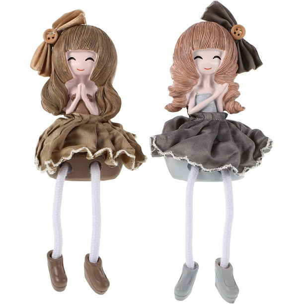 2 figuras de hadas de resina adorables para decoración de jardín, paisajismo, escritorio