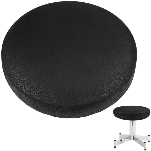 Sparsain Thick Elastic Bar Stool Seat Cushion Cover, Practical Stool Cover, Round Chair Protector for Home, Shop - Black (Diameter 35cm)