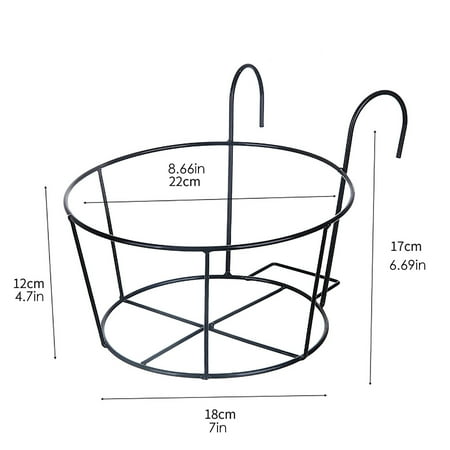 

iOPQO Flower Pots Metal Art Hanging Basket Flower Pot Holder Hanger Fence Garden Rack Decor pots