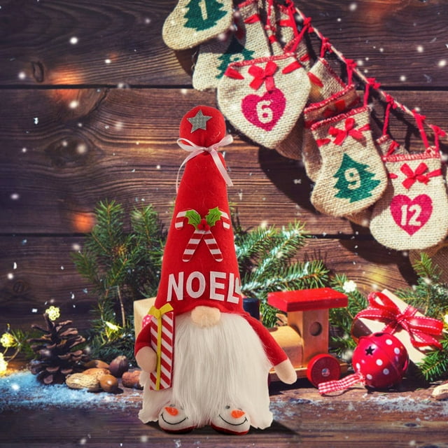 Poupée de Noël Assis Sans Visage Illuminé Posture Santa Poupée Décoration à la Maison