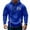 Blue, variant on Hoodies for Men 1/4 Zipper Sweatshirt Jacket Men's Retro Printed Long Sleeve Hooded Sweatshirts Pocket Workwear Hoodie Top