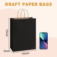 thumbnail image 3 of BagDream 100 Pack Black Paper Gift Bags with Handles 10x5x13 Kraft Paper Bags for Business, Shopping, Grocery, Retail, Birthday, Father's Day and Party Favor, 3 of 8