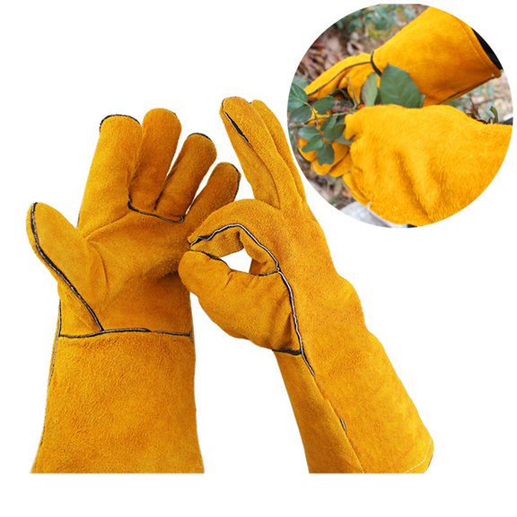 FOMIYES Lightweight Comfortable Gardening Gloves Yellow for Welding Protection 1Pair