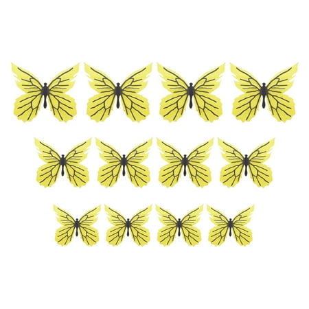 

Veki 12PCS 3D Butterfly Stickers Butterfly Decor Removable Mural Decals Honey Butterfly Clings For Home Office Fridge Decorations Party Supplies Ceiling Glow in The Dark Decorations