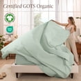thumbnail image 4 of Bare Home Organic Percale Sheet Set - 100% Organic Cotton - Split King, Willow, 4 of 11