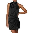 thumbnail image 1 of Women's Mock Neck Tie Waist Cocktail Dress, 1 of 5