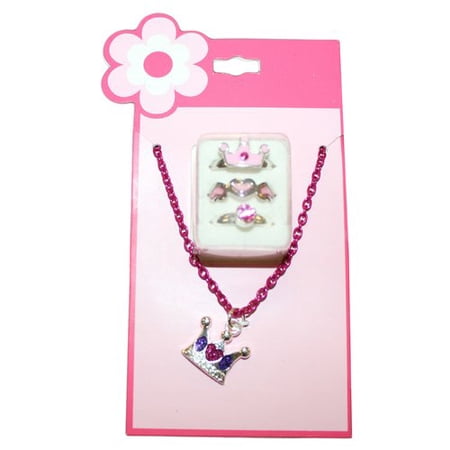 Crown Pendant and Rings Set