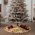 thumbnail image 5 of Daiia Vintage Floral Drawing Merry Christmas Tree Skirt , Xmas Large Lace-up Tree Skirt, Santa Snowflakes Rustic Home Decorations New Year Party Farmhouse Decor-36", 5 of 7