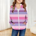 thumbnail image 2 of shoper Girls Rainbow Zip Up Hoodie Cute Casual Fall Winter Girls Zipper Hooded Jacket with Pockets, Cute Trendy Outfits for School, Play, and Daily Wear 3-14 Years, 2 of 5