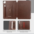 thumbnail image 3 of Dteck Case for iPad Pro 11-Inch 4th/3rd/2nd/1st Generation 2022/2021/2020/2018, Strong Magnetic Auto Sleep Shockproof Case with Absorbing Multi-Angles Stand, Pen Holder, Card Slot, Dark Brown, 3 of 8