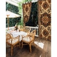 thumbnail image 5 of nqOlkjepod Outdoor Curtains for Patio Waterproof, Retro Boho Flower Outdoor Privacy Panels Grommet, Orange Multi Traditional Oriental Blackout Outside Curtains for Porch/Cabana 54"x108", 1 Panel, 5 of 8