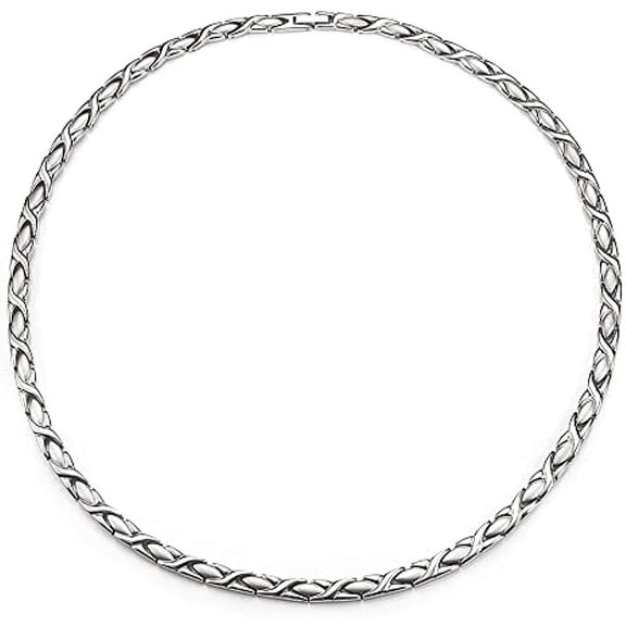 Wollet Titanium Magnetic Necklaces for Women Men, Length 21 inches, Width: 0.19'',   Health Jewelry Gift for Christmas, New Years.