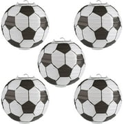 Naler 8 in Soccer Ball Paper Lantern Decoration Soccer Goal Birthday Party Decoration - Pack of 5