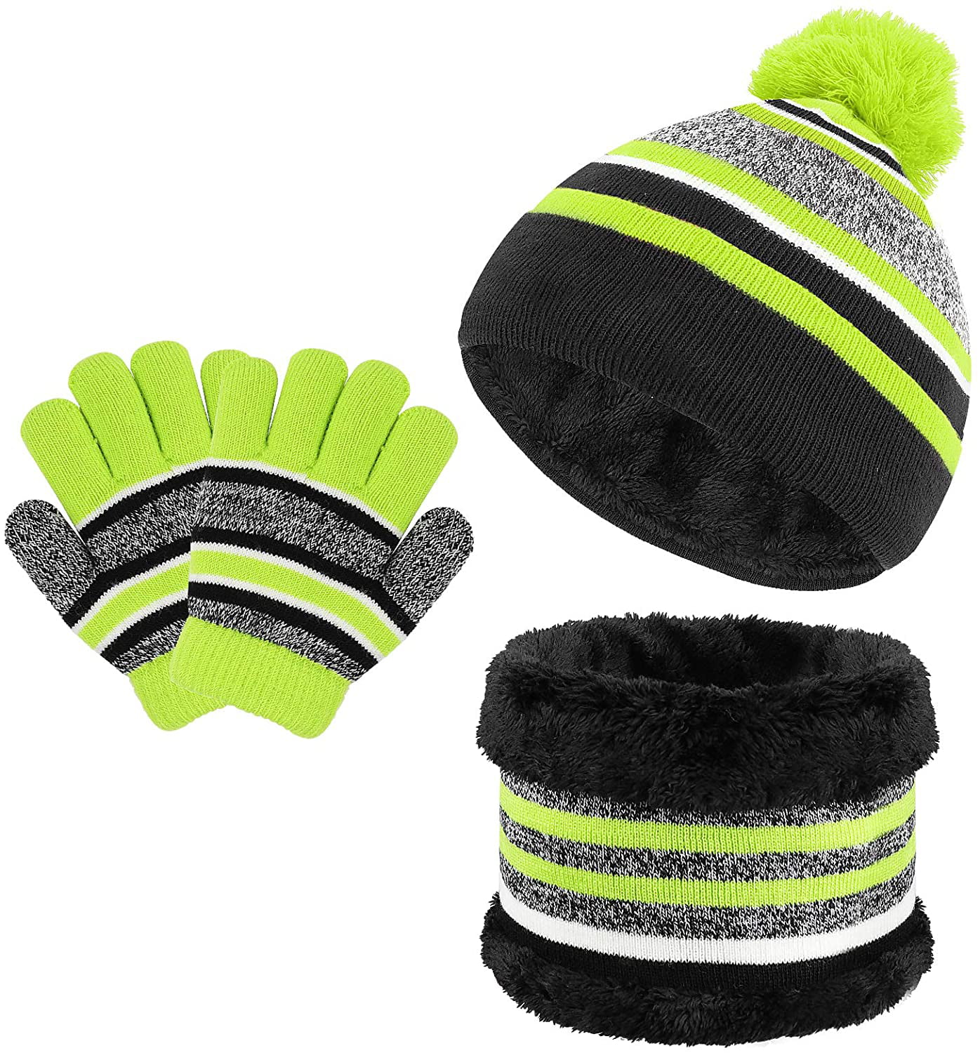 Details about   Baby Scarf Hat and Gloves 3Pcs/Set Knitted Hat Boys Kids Girls Scarf Winter 
