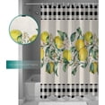 thumbnail image 6 of Vintage Summer Lemon Leaf Shower Curtain, Buffalo Plaid Shower Curtain Set with Hooks, Spring Summer Waterproof Fabric Shower Curtains for Bathroom Decor, 72x72 Inch Bath Curtain, 6 of 6