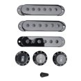 thumbnail image 1 of Guitar Guitar Pickup Cover Knob Set 6 Hole Single Coil 2 Tone 1 Volume Switch Tip Replacement Parts For  Black, 1 of 8