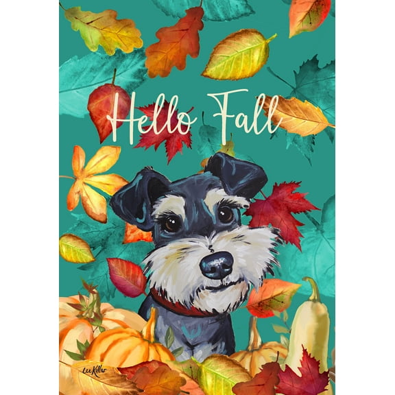 Schanuzer Uncropped - Hippie Hound Studios Fall House Flag