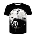 thumbnail image 1 of Camisetas de Halloween de Disney, pesadilla antes de Navidad, Jack Skellington, estampado 3D, camiseta de gran tamaño a la moda para hombres y mujeres, camisetas para niños, 1 of 4