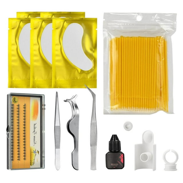 Kit de extensión de pestañas Zulema para entrenamiento de salón Amarillo