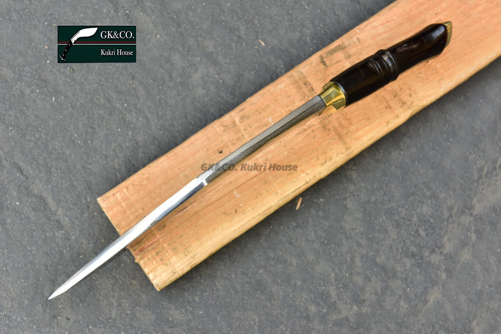 10  inches Blade Genuine Kukri/Khukuri - Service No.1 Highly Polished Knife - Handmade in Nepal by GK&CO. Kukri House.