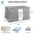 thumbnail image 3 of Deago 3 Pack Foldable Storage Bag, Large Capacity Clothes Organizers with Clear Window, Sturdy Zipper and Reinforced Handle for Comforters, Pillow, Blankets (Gray, 82L), 3 of 7