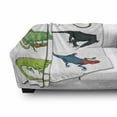 thumbnail image 2 of Salamander Soft Flannel Fleece Throw Blanket, Pattern of Colorful Exotic Reptiles, Cozy Plush for Indoor and Outdoor Use, 60" x 80", White Multicolor, by Ambesonne, 2 of 5