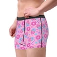 thumbnail image 3 of Wukai Pink Donuts Print Men’s Underwear Breathable Boxer Briefs,&nbsp;Moisture Wicking & Breathable-, 3 of 7
