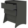 thumbnail image 4 of Coney 3 Drawer Dresser for Bedroom, Closet and Nursery Room, Spacious Clothes Storage with Mid Century Modern Design and Curved Silhouettes, Bureau, Grey, 4 of 5