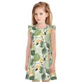 thumbnail image 1 of Fotbe Hawaiian Style Vestido de Dormir para Niñas de 3 a 10 Años, Mangas Cortas, Estilo Princesa, Pijama Camisón con Mangas Voladas-Medium, 1 of 6