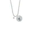 thumbnail image 2 of Delight Jewelry Silvertone Mini Light Pink Crystal Heart Silvertone Script Initial Disc - E - Charm Necklace, 20"+3", 2 of 4