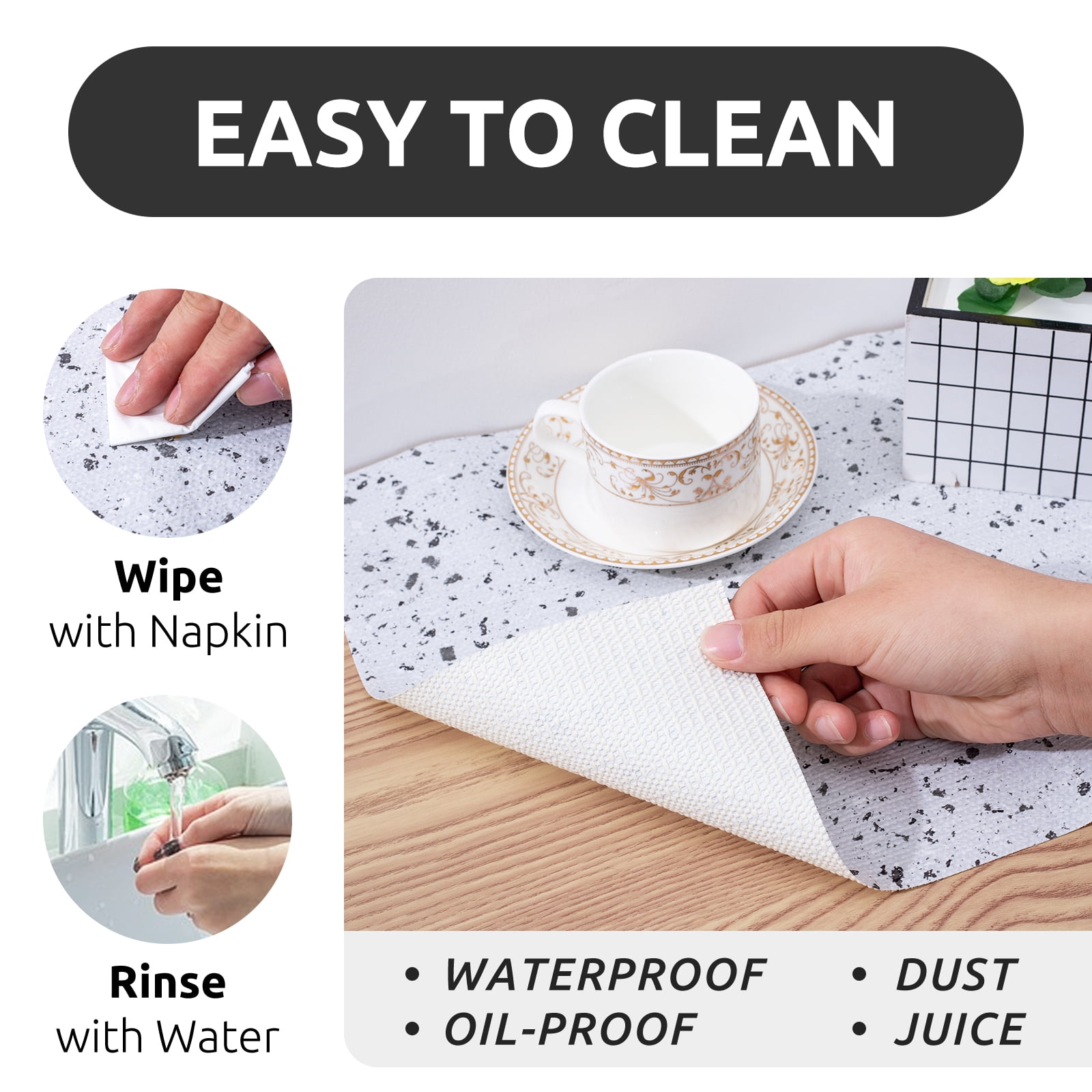 RAY STAR White Shelf Cabinet Liner, 18inx4FT Drawer Liners Non-Adhesive Non Slip Shelving Liner for Kitchen Cabinets