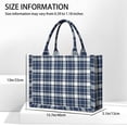 thumbnail image 3 of Large Capacity Tote Bag,Navy White Plaid Checkered Pattern Handbag Fashion Luxury Tote Bag,15.7"x13"x 5.1" Inches,Laptop Compatible, 3 of 6