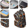thumbnail image 4 of Basketball and Flame Gray Pattern Backpack for School, Cute School Bag with Adjustable Shoulder Straps and Padded Back, 16.9"x12.6"x5.9", 4 of 5