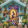 thumbnail image 5 of Yyuenw Easter Backdrop Banner, Easter Photo Decorations Background, Easter Rabbit Colorful Eggs Fence Grass Wall Decor Photography Background, 5 of 5