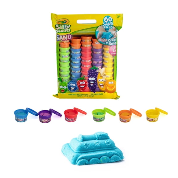Botes Play Sand Crayola Silly Scents de 60 x 30 ml, 6 colores