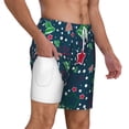 thumbnail image 2 of Kdxio Christmas Print Men'S Swim Trunks With Compression Liner 7 Inch Inseam Quick Dry Swim Shorts, 2 of 7