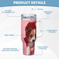 thumbnail image 5 of Daiia Puppy Peeking Through Pink Printed 40 oz Tumbler with Handle,Ice Bully Insulated Tumbler 2 in 1 Lid Insulated Water Bottle Stainless Steel Travel Coffee Mug, 5 of 8