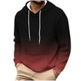 thumbnail image 2 of YueHuiYing Gradient Color Sweatshirt Mens Color Pullover Casual Lightweight Long Sleeve Drawstring Hooded Fall Outfit With Pocket, 2 of 5