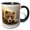 Black/White, variant on 3drose, Brown Bear, Silver Salmon Creek, Lake Clark National Park, Alaska., 11oz Two-tone Black Mug