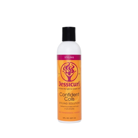 Jessicurl Confident Coils Solución para peinar sin fragancia agregada 8 onzas líquidas. Crema para rizos para controlar la humedad y el encrespamiento Productos para el cabello rizado Crema para peina