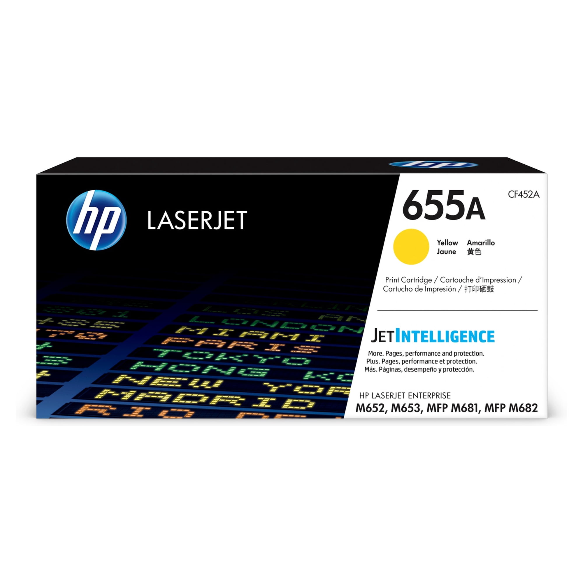 HP Original LaserJet Toner Cartridge, Yellow, 655A (CF452A)