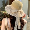 thumbnail image 4 of Womens Beach Sun Straw Hat UV UPF 80+ Travel Foldable Brim Summer UV Hat, 4 of 5