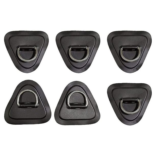 6 hebillas de anilla en D de acero inoxidable para kayak, parches de PVC con anilla en D circulares para tabla de surf, balsa, bote inflable