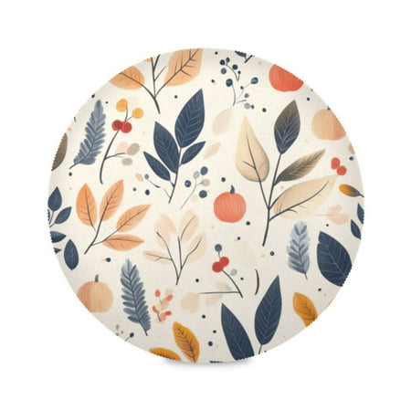 

Round Plate Mat 15.4x15.4 Inchesx4 Placemat Table Mat Kitchen Mat Coffee Mat Fabric Thick Strong Wear-Resistant Heat Resistance Autumn Yellow Leaves2